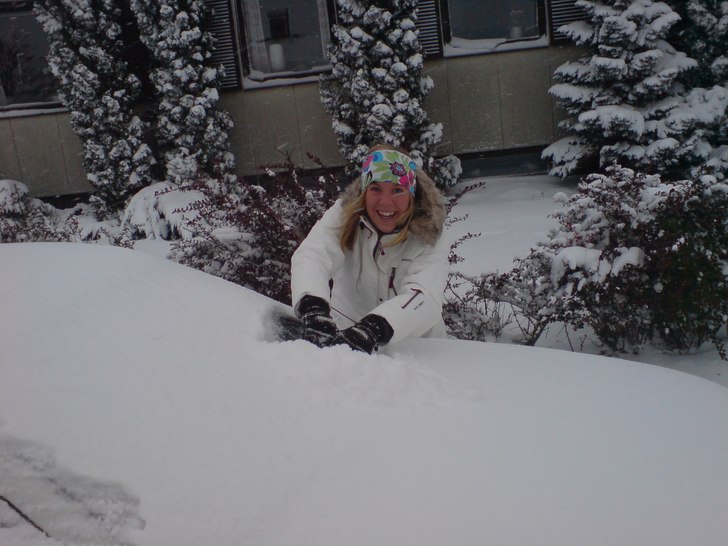 första snön, nu börjar det .... Foto: jag. Åkare: malin.