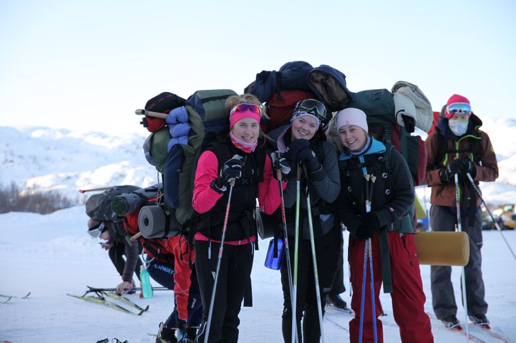 Elever fra Frong Vgs på langtur i Haukelifjell.
.