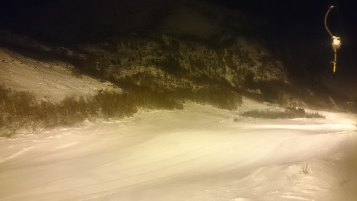 Strøkent i bakken! 
Et lite snøfall og noen rund.