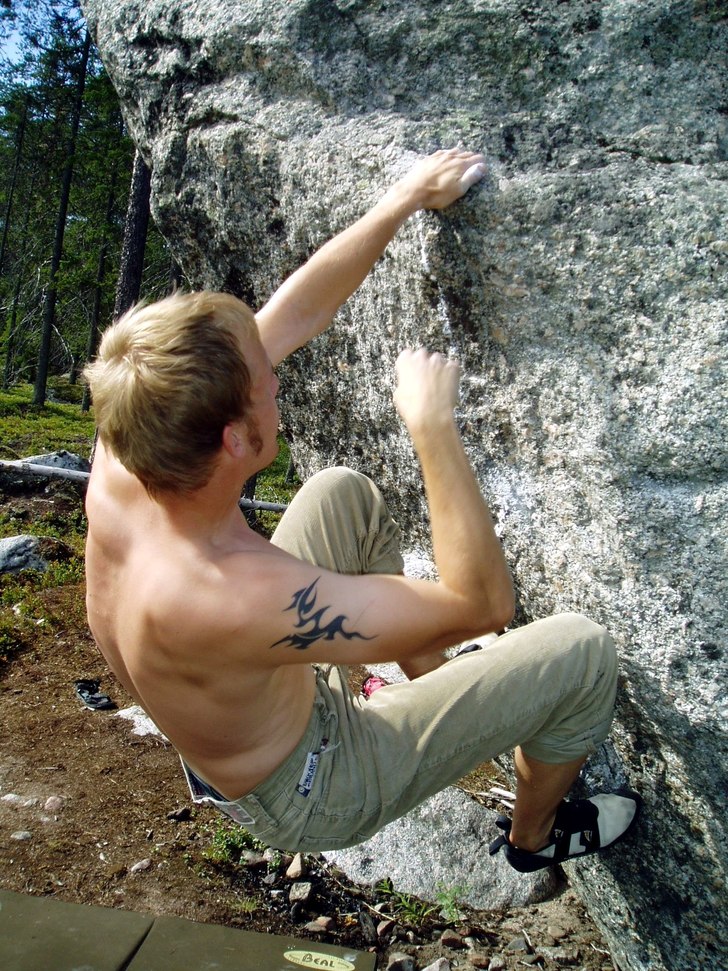 Anders sätter enkelt Catch me if you can! 5C. Foto: Johan Vall. Åkare: Anders Lidman.