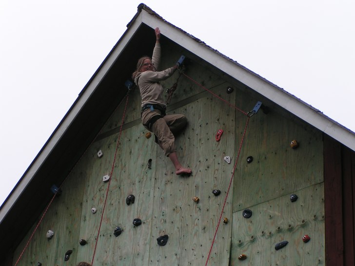 12 meter upp och väggen är fixad. Foto: herr malmborg. Åkare: johanna.