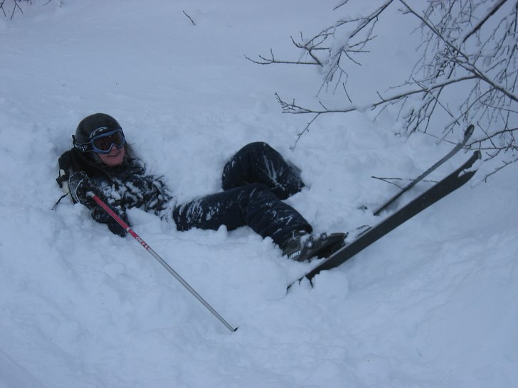 edge-elin testar snödjupet.. Foto: jag.