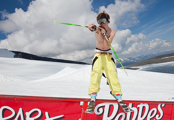 Tom Wallisch på spexhumör. Han tyckte att parken. Foto: Jörgen Nilsson. Åkare: Tom Wallisch.