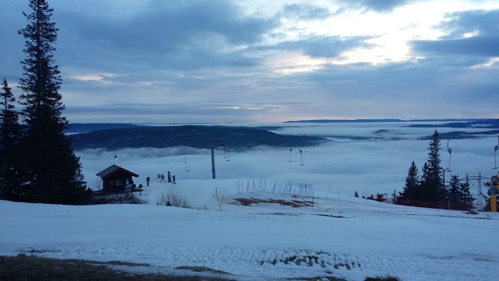 Lite snø enkelte steder, men løypene holder bra
.