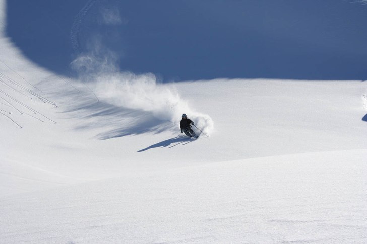 Norden när snön var helt orörd och fin. Foto: Gustaf Hederström. Åkare: Peter Dompert.