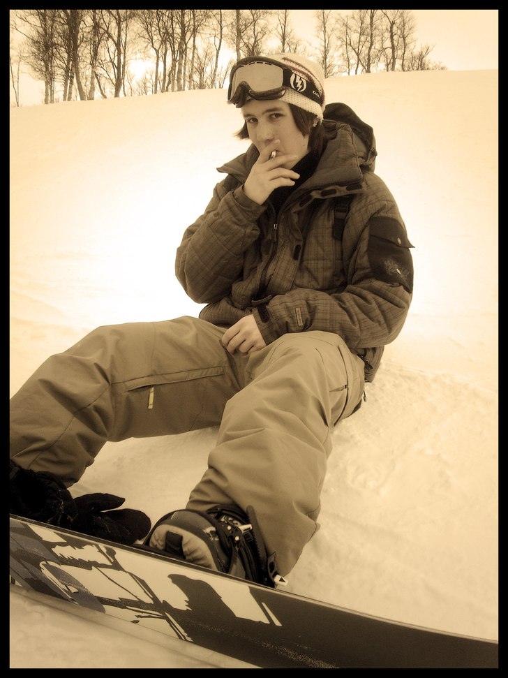 Rökpaus. Foto: Alexander Ågren. Åkare: Daniel Bylund.