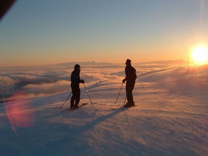 Stemningsbilde fra Norefjell. Foto: Karsten Rennæs. Åkare: Øyvind Sætra og Pål Kumle.