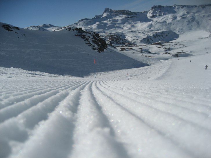 Fina 'manchester pister' i Cervinia. Foto: Hans Halldin.