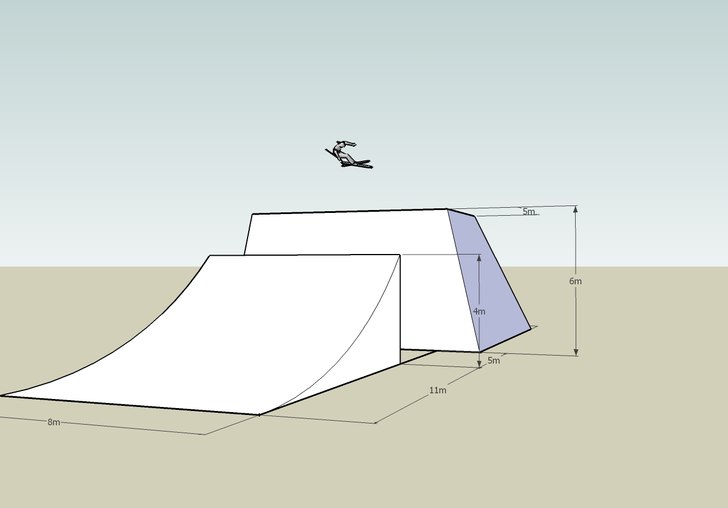 Hoppet vi planerar för Skifix Big Air #2 och #3. Foto: Emil. Åkare: 3d-modell.