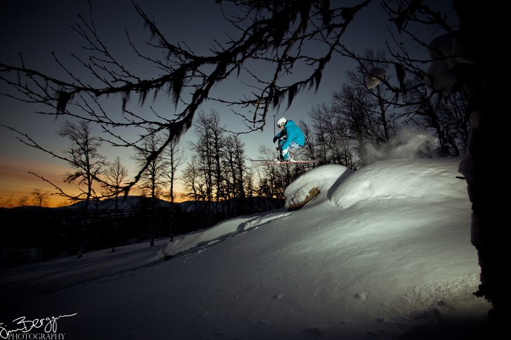 Schysst ställe någonstans i Funäsdalen med mass. Foto: Simon Berggren. Åkare: Martin Oscarsson.