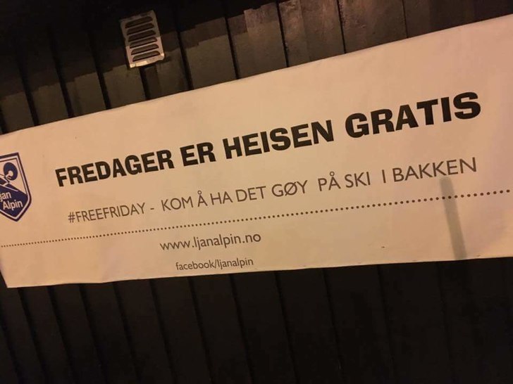 #FREEFRIDAY
Kom deg i bakken! Vi har åpent fra 17.
