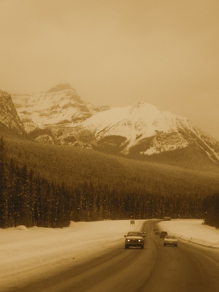 en skön dag pa bussen till Lake Louise, det hade . Foto: jim gäfvert.