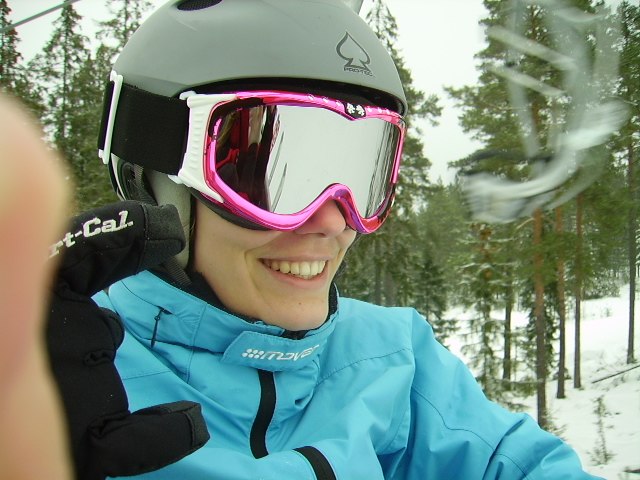 Jag på väg upp i liften, nice :D. Foto: Lilie Grandt. Åkare: Cecilia Fredriksson.