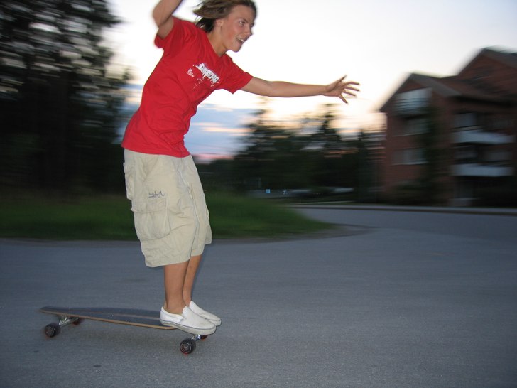 Kör "hangten" i en liten kurva i stickl. Foto: Ogge. Åkare: David (jag).