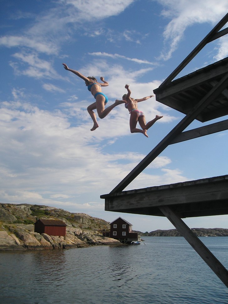 Jäkligt grymt tandemhopp utfört av Magdalena och. Foto: Ingen aning.