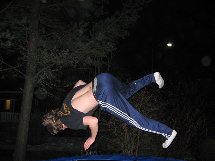 Här gör jag en misty 180 och landar. Foto: Fredrik. Åkare: Nils.