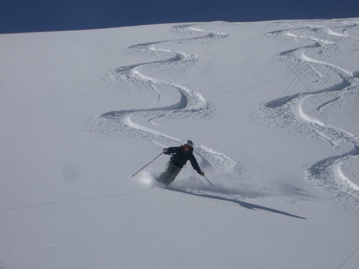 Vi hittade lite ouppåkt lössnö. Foto: Erik Hanberg. Åkare: Karin Broman.