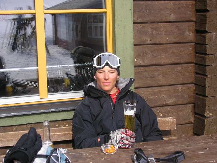 det bästa som finns efter en heldag i backen Wars. Foto: Malin. Åkare: Håkan.