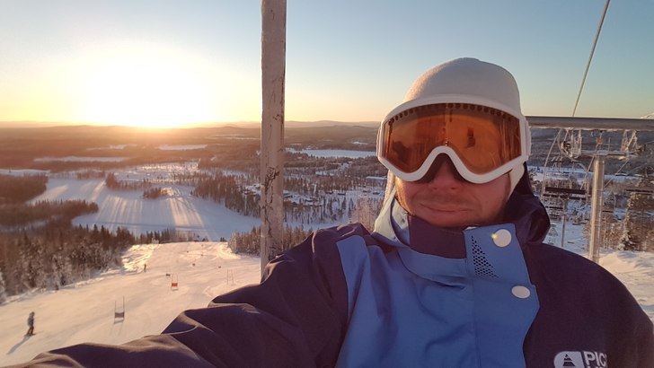 minus 8 grader å strålande sol.
