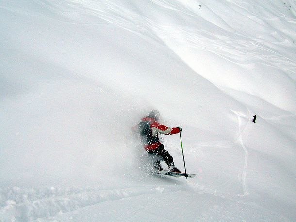 Puderdag i Vallon D'arbi. Foto: Martin Alm. Åkare: Gustaf Höök.