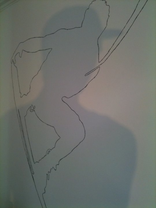 hade tråkigt så målade lite på väggen!. Foto: johan kahlin. Åkare: johan kahlin.