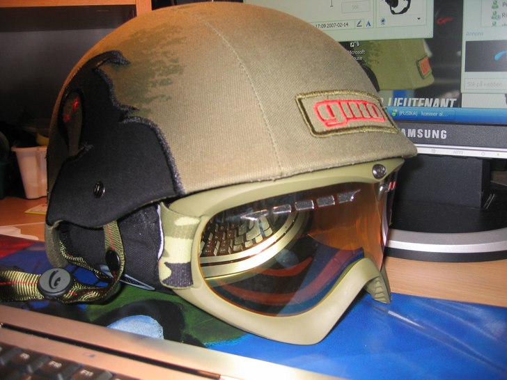 Min gamla hjälm. Foto: Jag.