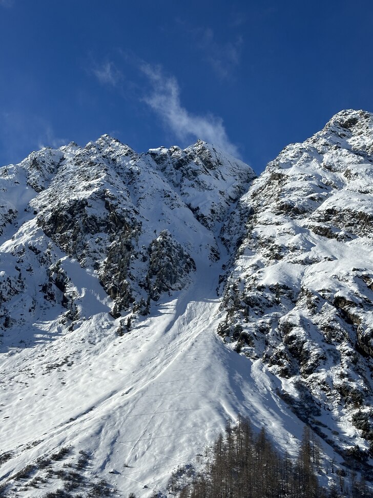Inledningen av turen sett från lift E3, ca halvv�. Foto: Ebba Rentschler.