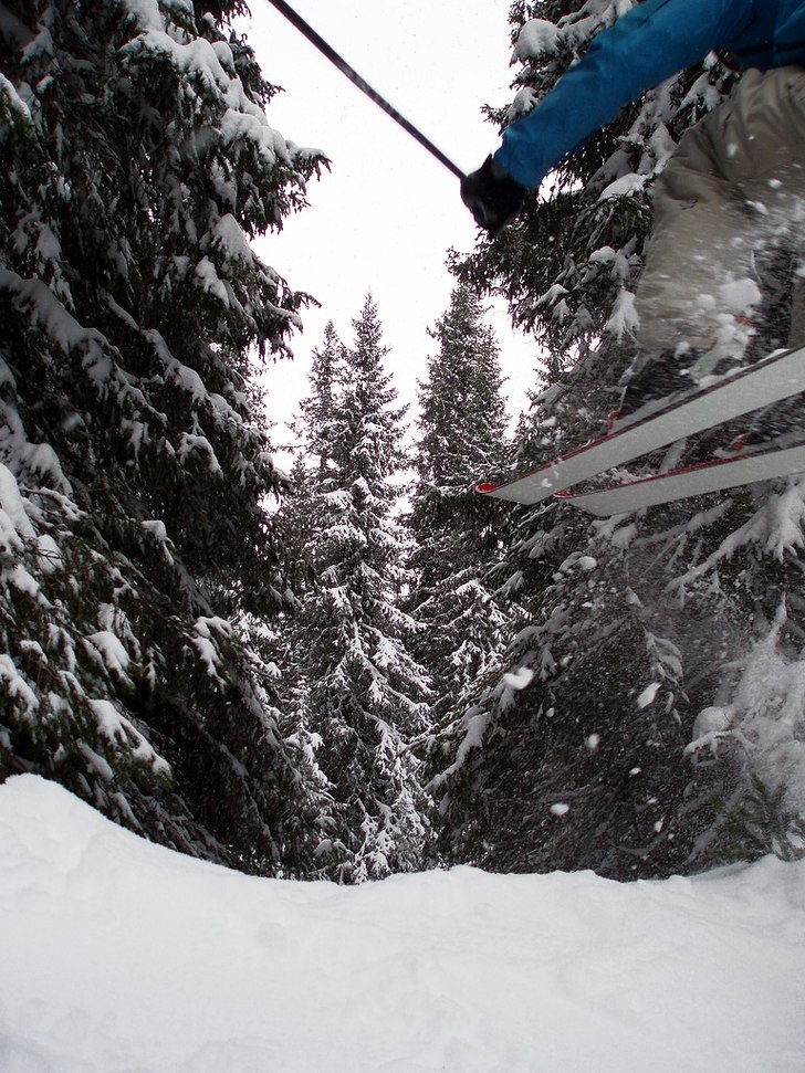 Lite skogskidåkning i Tegefjällsskogen. Foto: Samuel Johansson. Åkare: Viktor Bjurlid.