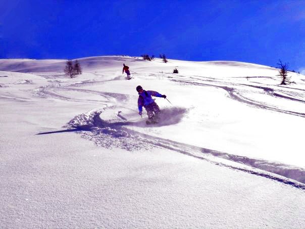 Jag och brorsan en fin dag i Verbier. (Jag är lä. Foto: Kristoffer Jakobson. Åkare: Andreas/Simon Blide.