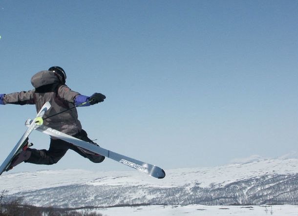 Lite trevlig åkning vart det påsken 03. Foto: Rune Bylund. Åkare: Andreas Bylund.