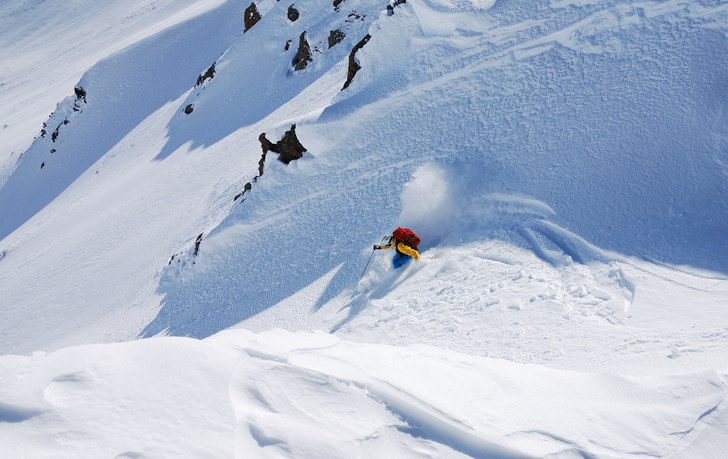 Sjukt hemligt åk bortanför Rendl. Foto: Mattias. Åkare: Magnus.