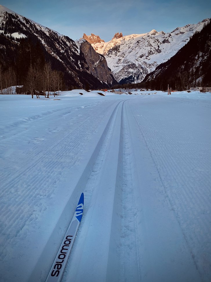 Längdskidor mot Fürenalp, Engelberg.