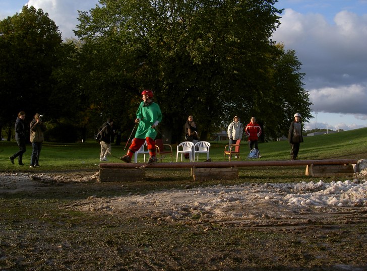 Jag railar på rollin snow rail jam.. Foto: Albin. Åkare: Victor (jag).