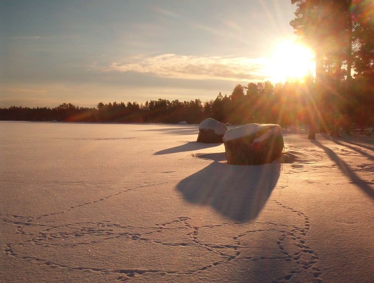 Snö på is. Foto: Kim Åslund ( Jag ).