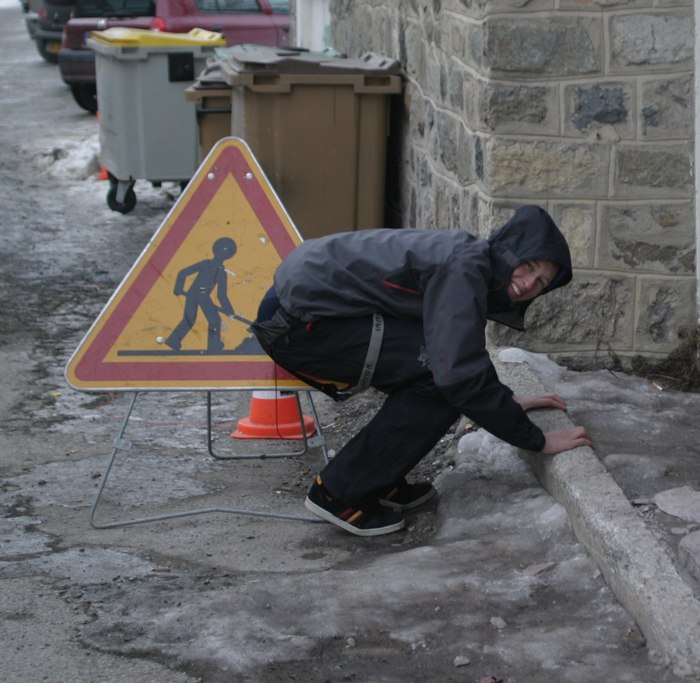 Varning, Bajsgrävning!. Foto: Daniel Bergo. Åkare: Jag.
