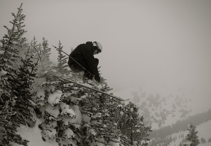 Emil skaver på trädtopparna i den fantastiska sk. Foto: Louise Rydén. Åkare: Emil Engman.