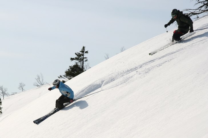 Malin och Jerker i jakt!. Foto: Johan Söderlund. Åkare: Malin Andersson & Jerker Aspgård.
