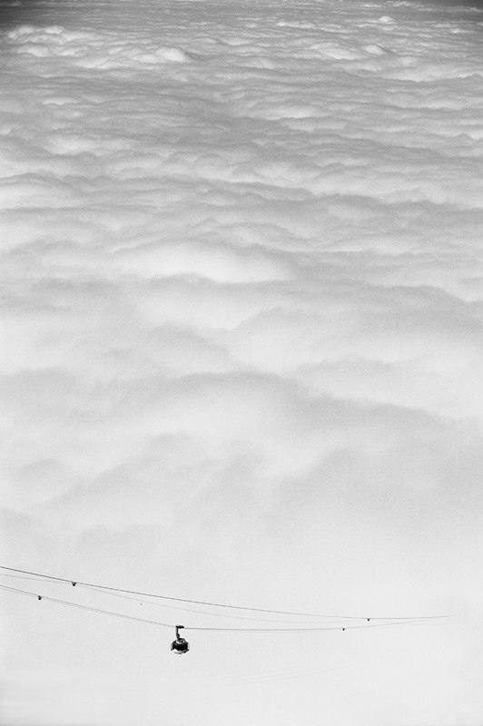 Engelbergs roterande topkabin letar sig upp 
frå. Foto: Mattias Fredriksson.