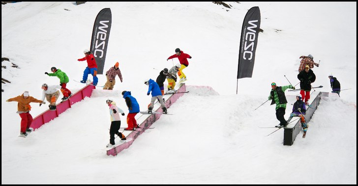 Klippte ihop 16 bilder på olika åkare till en se. Foto: Billie thoreus (jag). Åkare: Massor med åkare.