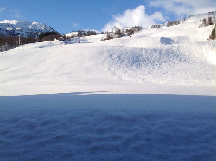 Torsdag kl 10-16.00
5 cm nysnø 0 grader og SOL .