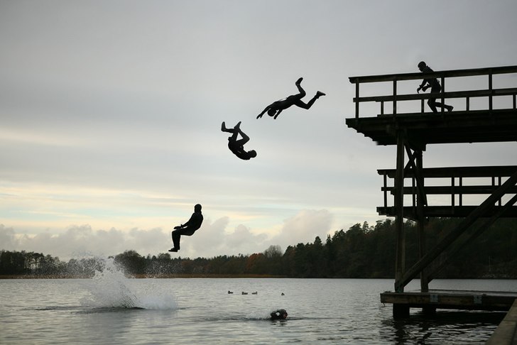 Calle tränar på volterna inför vinterns utmanin. Foto: Jonas Ahlman. Åkare: Calle Klockar Linder.