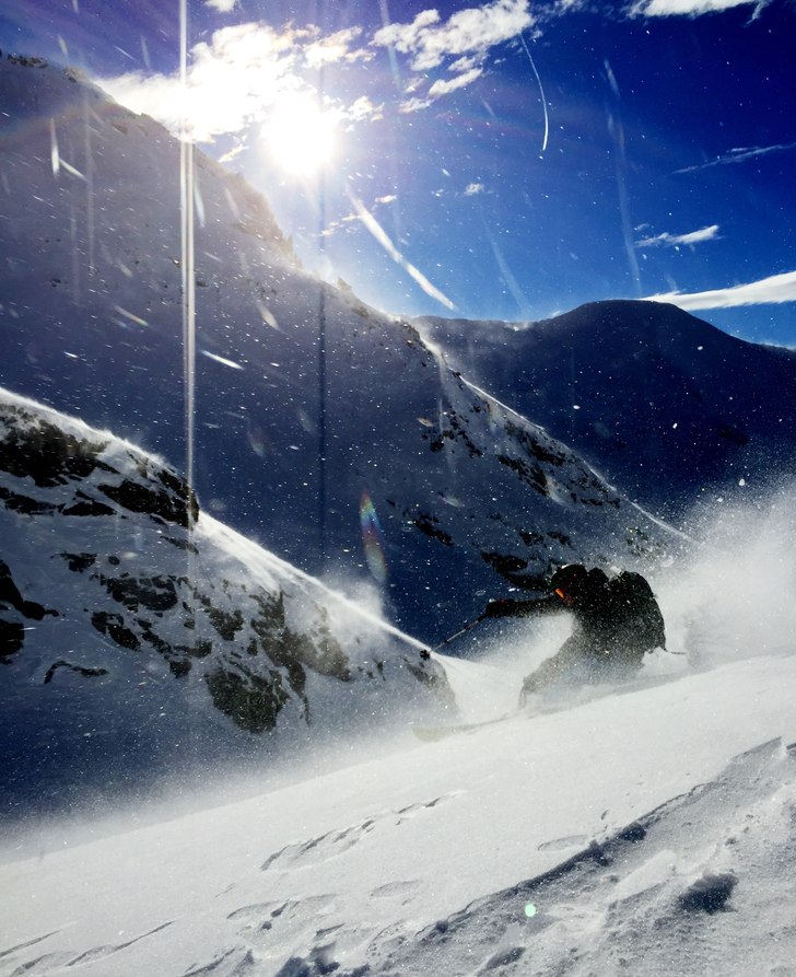 Sol, vind och snö gjorde den här bilden rätt sp.