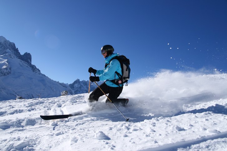 första dagen på en vecka telemark offpistgruppen. Foto: ett proffs. Åkare: Åsa Björknert.