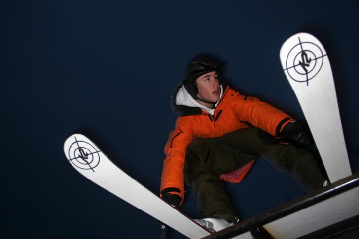 Rail i väsjöbacken innan backen öppnat. Foto: Joel Andersson. Åkare: Nils Thorgren.