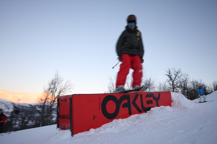 första railet för året . Foto: Thomas Larsson. Åkare: Andreas Olsson.