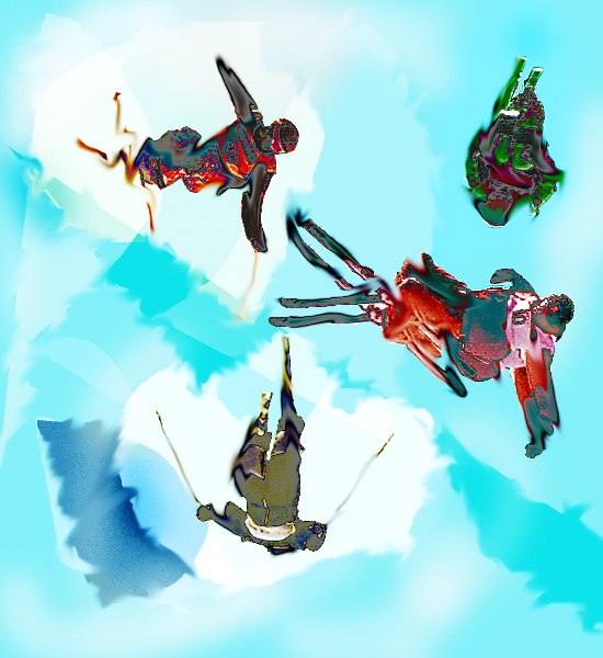 Lite photoshopade bilder på puckelpist åkare i f. Foto: Agata.