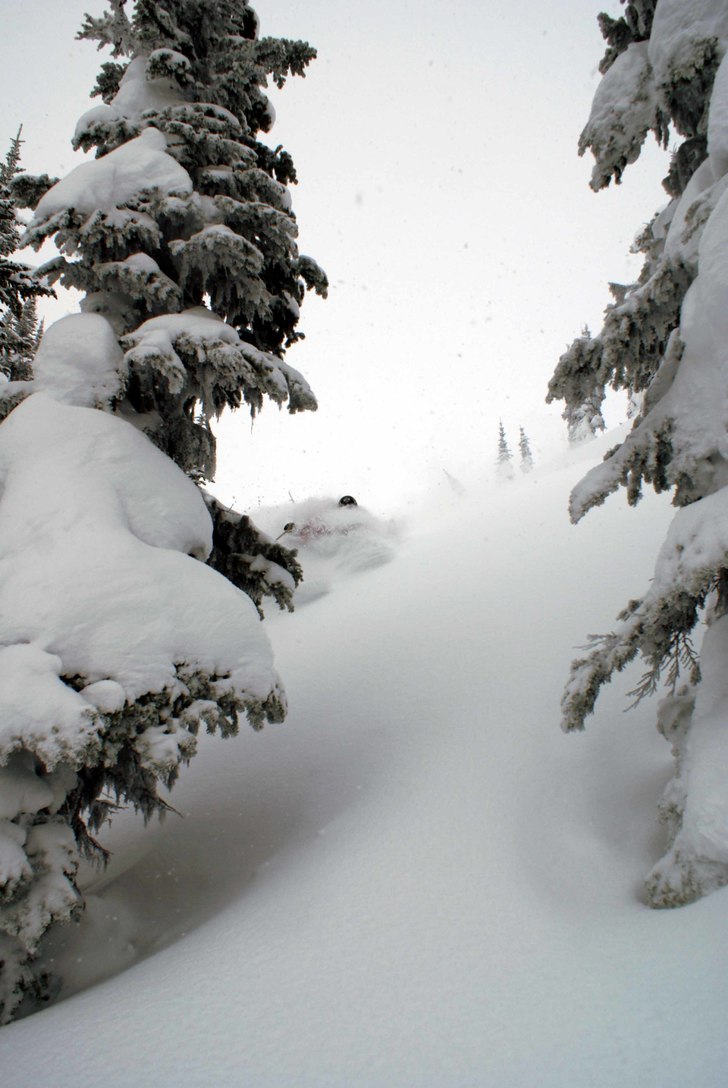 Teståker ännu ett par av Lokomotiv Skis i härli. Foto: Kalle Fridhiem. Åkare: Anders Lindgren.