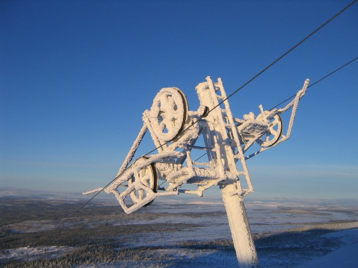 Favoritstolpe som fotoobjekt i liften Toppen 1 (av. Foto: Daniel Rapp.