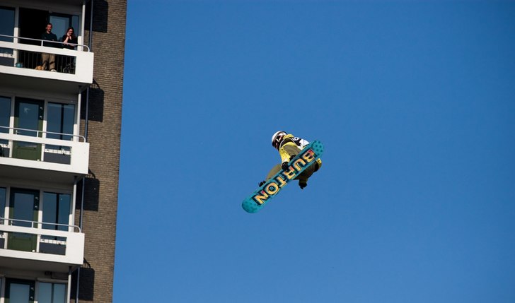 NOKIA Snowboard FIS World Cup big air i Rotterdam . Foto: Lars Lindwall. Åkare: Okänd.