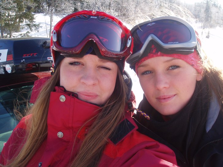 Jag o Sab i Ullådalen, ÅRE! En kall men solig v�. Foto: ?.